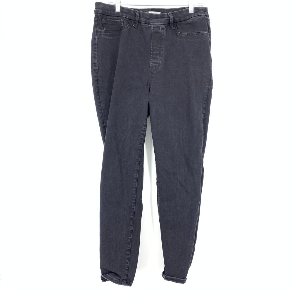Good American Power Stretch Pull On Skinny Jeans Womens Size 5 US 2XL Wash Black